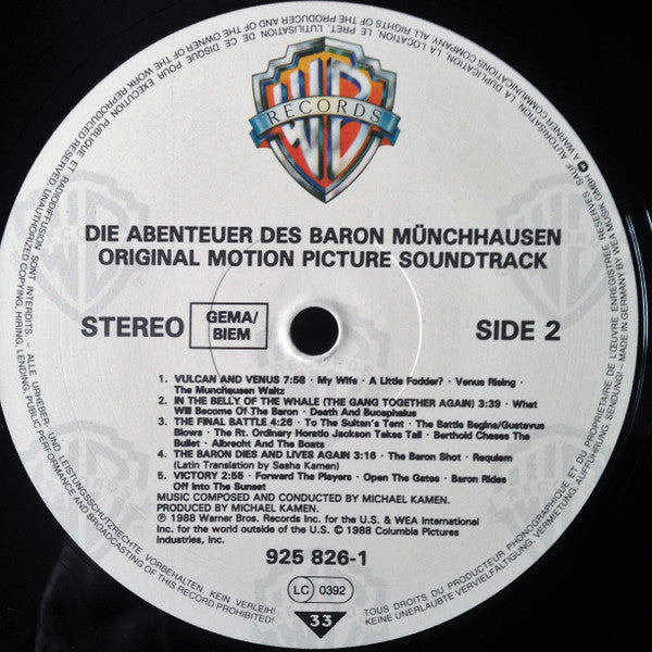 Michael Kamen : Die Abenteuer Des Baron Münchhausen Original Motion Picture Soundtrack (LP)