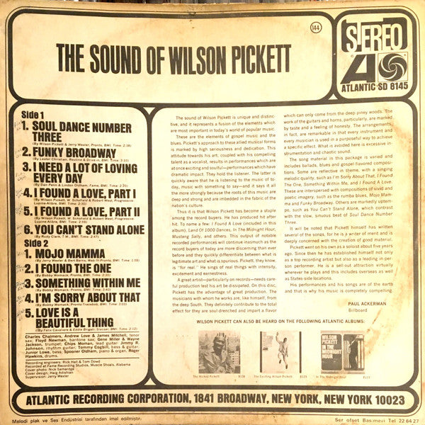 Wilson Pickett : The Sound Of Wilson Pickett (LP, Album)