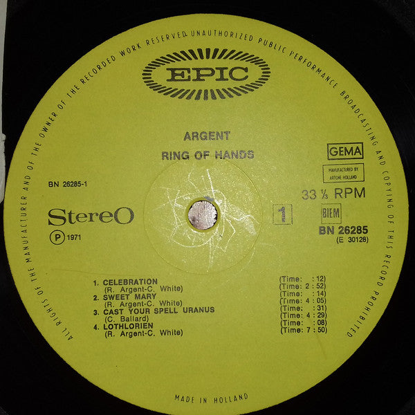 Argent : Ring Of Hands (LP, Album)