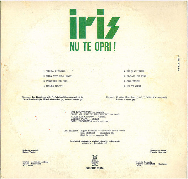 Iris (16) : Nu Te Opri (LP, Album)