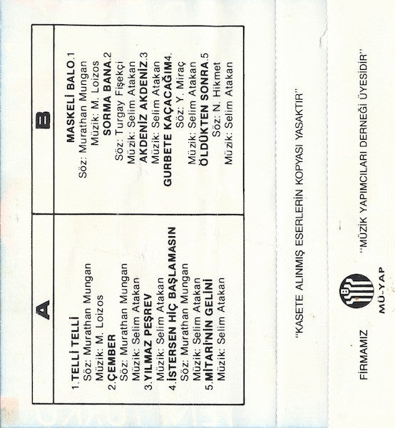 Yeni Türkü : Akdeniz Akdeniz (Cass, Album)