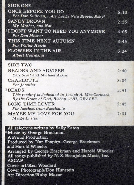 Sally Eaton : Farewell American Tour (LP, Album, Ind)