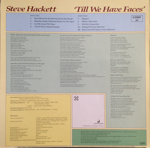 Steve Hackett : Till We Have Faces (LP, Album)