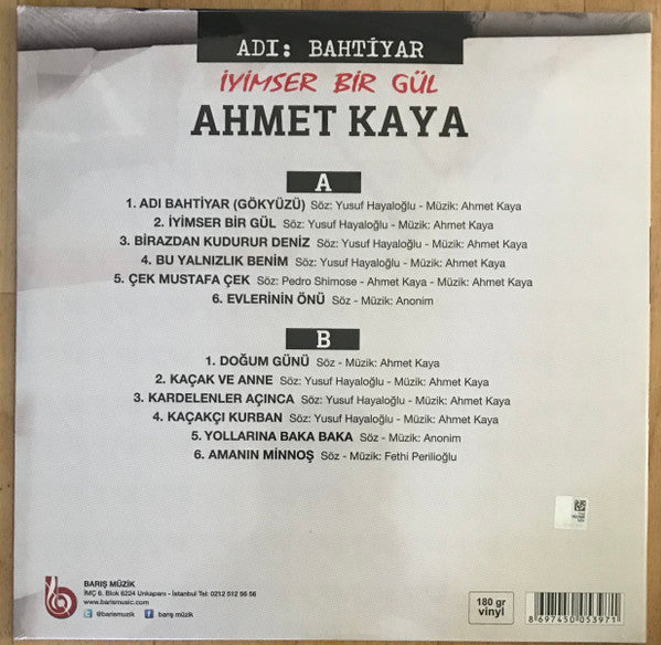 Ahmet Kaya : Adı: Bahtiyar - İyimser Bir Gül (LP, Album, RE, Tra)
