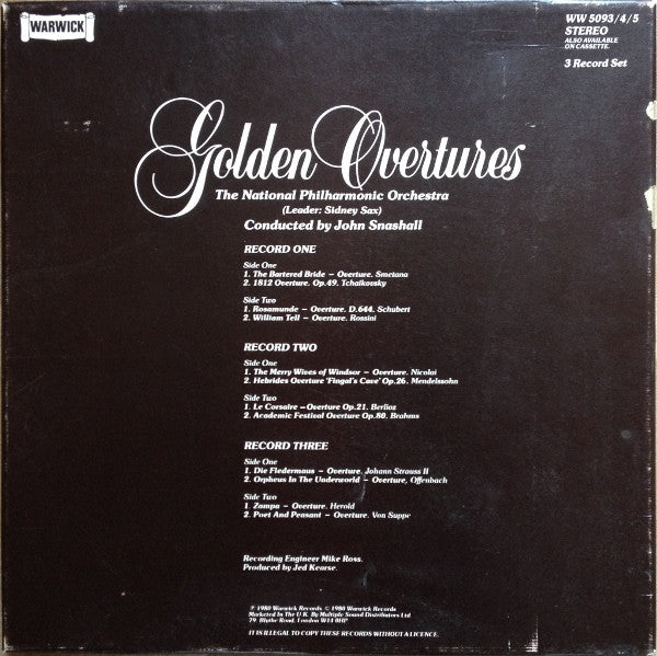 National Philharmonic Orchestra Conducted By John Snashall : Golden Overtures (3xLP + Box)