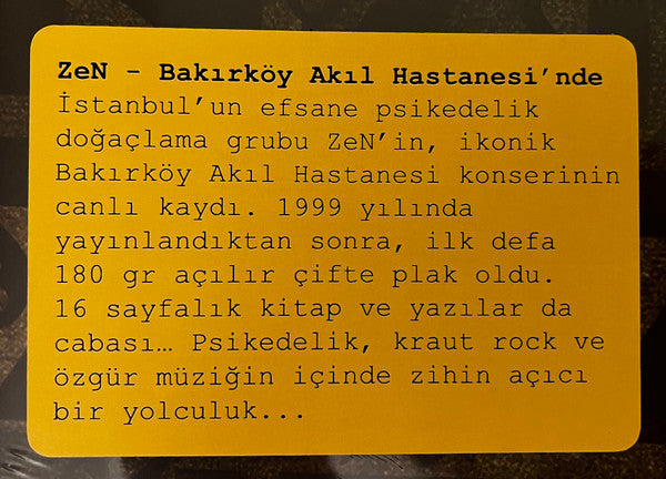 Zen (18) : Bakırköy Akıl Hastanesi'nde (2xLP, Album, RE)