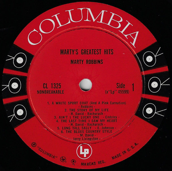 Marty Robbins : Marty's Greatest Hits (LP, Comp, Mono)