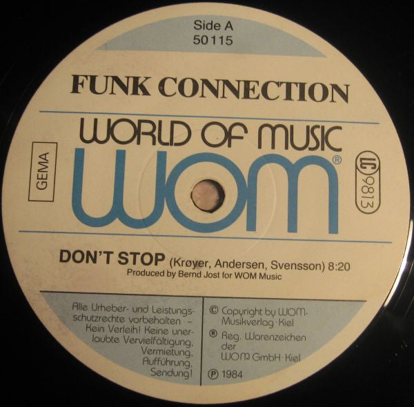 Funk Connection (2) : Don't Stop / Check It Out (12", Maxi)