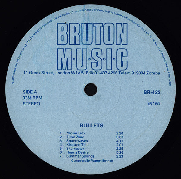 Warren Bennett : Bullets (LP)