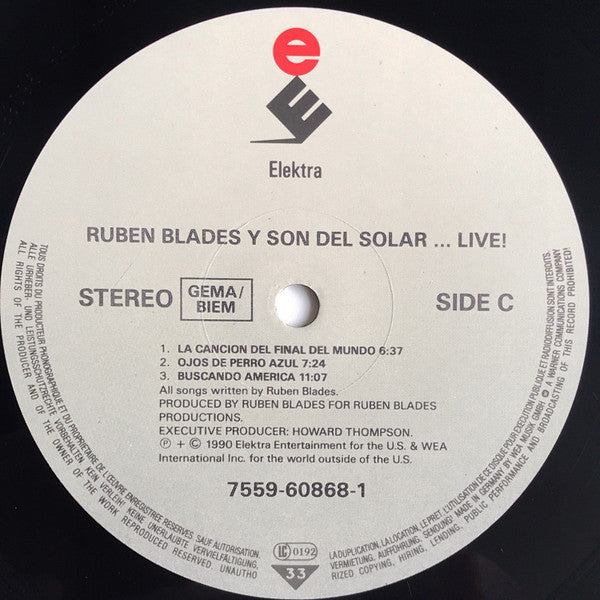 Ruben Blades Y Son del Solar : Live! (2xLP, Album)