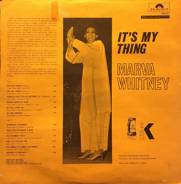 Marva Whitney : It's My Thing (LP, Album)