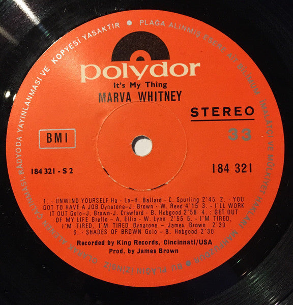 Marva Whitney : It's My Thing (LP, Album)