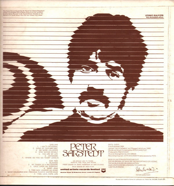 Peter Sarstedt : Peter Sarstedt (LP, Album)