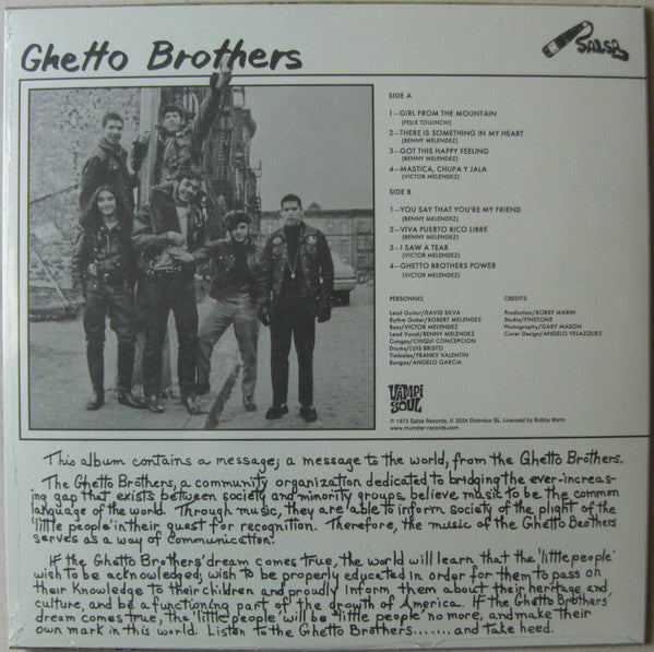 The Ghetto Brothers : Power-Fuerza (LP, Album, RE, 180)