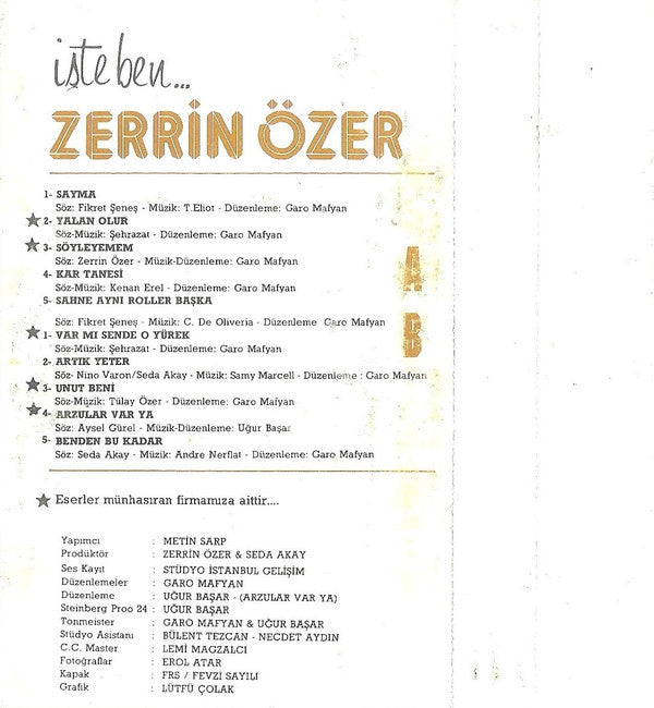 Zerrin Özer : İşte Ben... (Cass, Album)