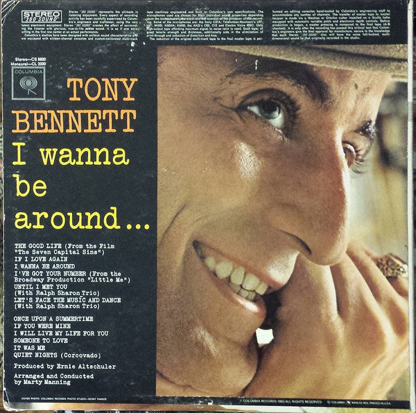 Tony Bennett : I Wanna Be Around (LP, Album, Pit)