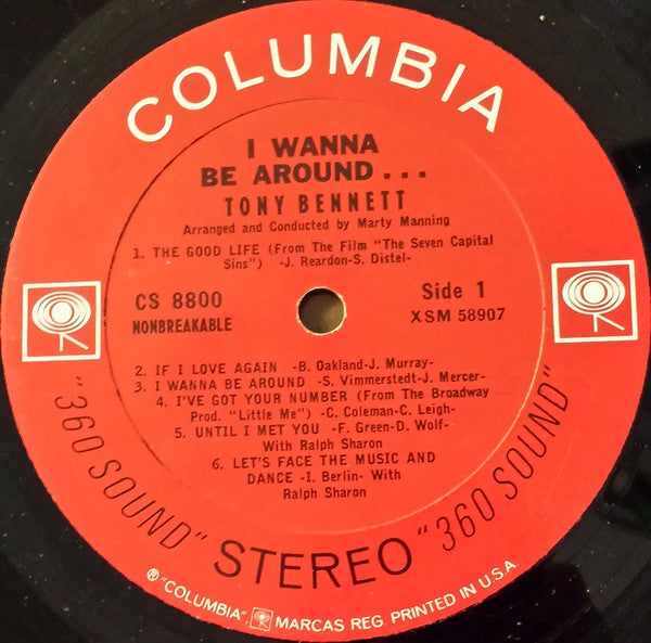 Tony Bennett : I Wanna Be Around (LP, Album, Pit)