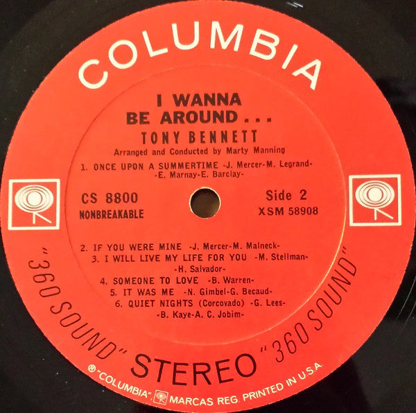 Tony Bennett : I Wanna Be Around (LP, Album, Pit)