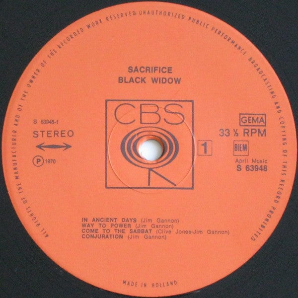 Black Widow (5) : Sacrifice (LP, Album, Gat)