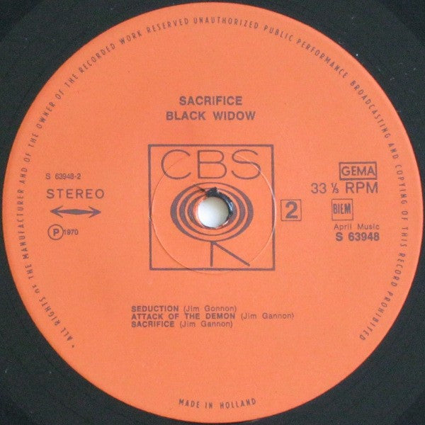 Black Widow (5) : Sacrifice (LP, Album, Gat)