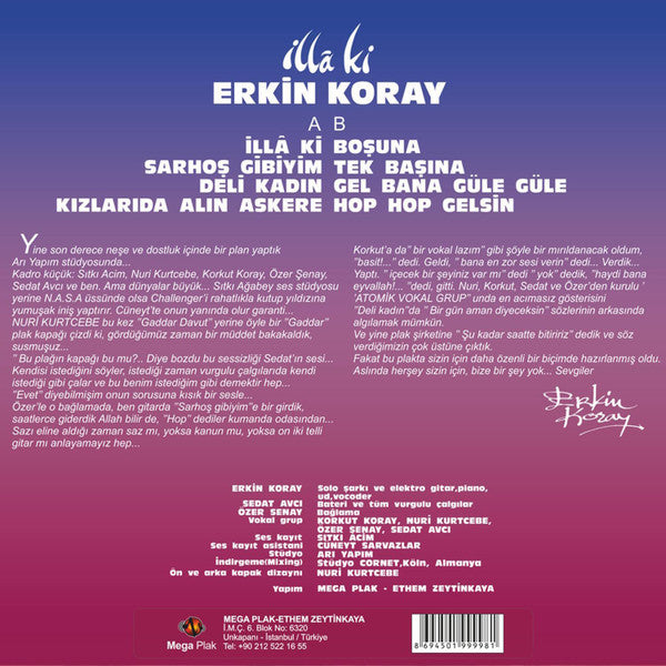 Erkin Koray : İllâ Ki (LP, Album, RE, Yel)