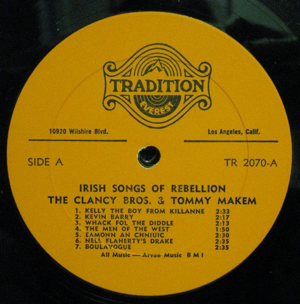 The Clancy Brothers & Tommy Makem : Irish Songs Of Rebellion (LP, Album, RE)