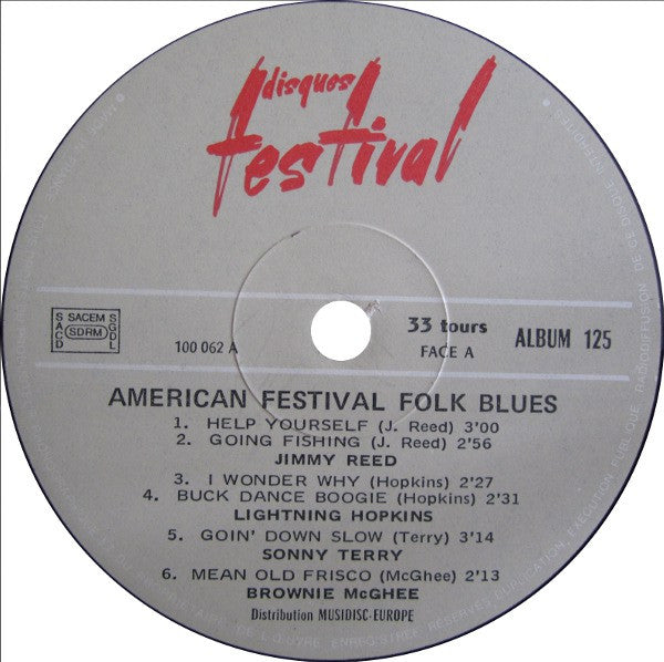 Various : American Festival Folk Blues (2xLP, Comp, Gat)