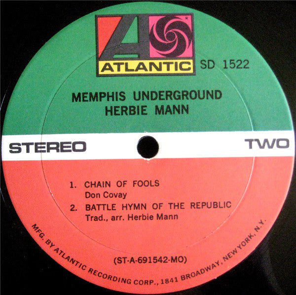 Herbie Mann : Memphis Underground (LP, Album, MO )