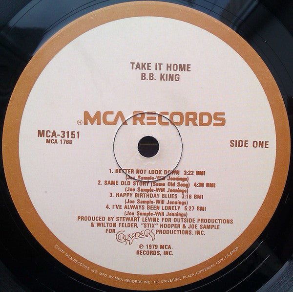 B.B. King : Take It Home (LP, Album, Glo)