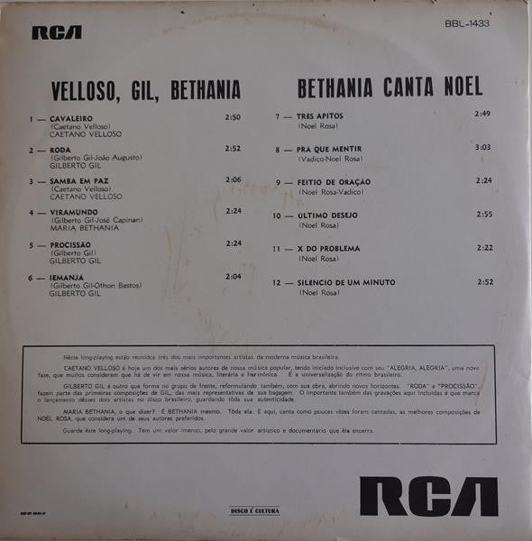 Caetano Veloso, Maria Bethânia, Gilberto Gil : Velloso - Bethania - Gil (LP, Comp, Mono)