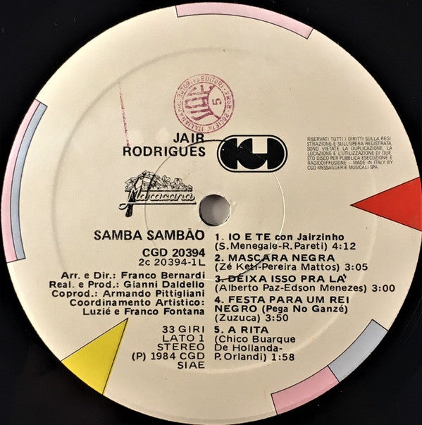 Jair Rodrigues : Samba Sambão (LP, Album)