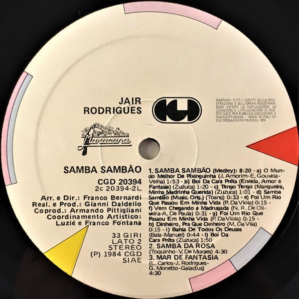 Jair Rodrigues : Samba Sambão (LP, Album)