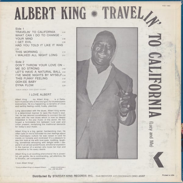 Albert King : Travelin' To California (Lucy And Me) (LP, Album, RE)