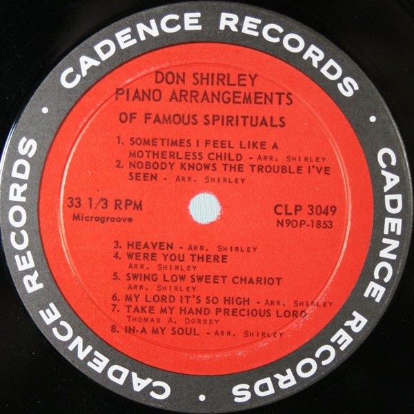 Don Shirley : Piano Arrangements Of Famous Spirituals (LP, Album, Mono)