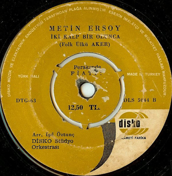 Metin Ersoy : Vakit Yok, Gemi Kalkıyor Artık / İki Kalp Bir Olunca (7", Single)