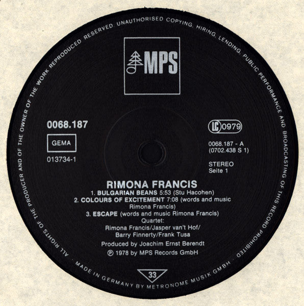 Rimona Francis : Rimona Francis (LP, RE, 180)
