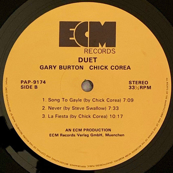 Gary Burton / Chick Corea : Duet (LP, Album)