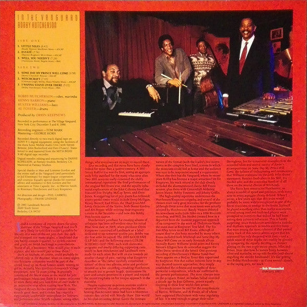 Bobby Hutcherson : In The Vanguard (LP, Album)
