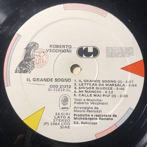 Roberto Vecchioni : Il Grande Sogno (2xLP, Gat)