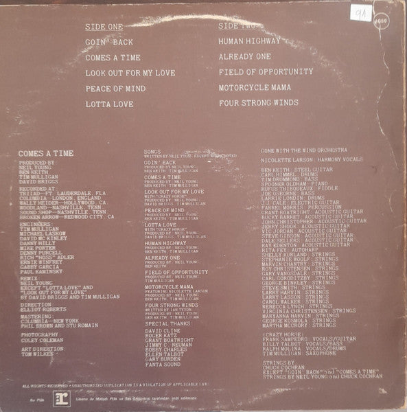 Neil Young : Comes A Time (LP, Album)