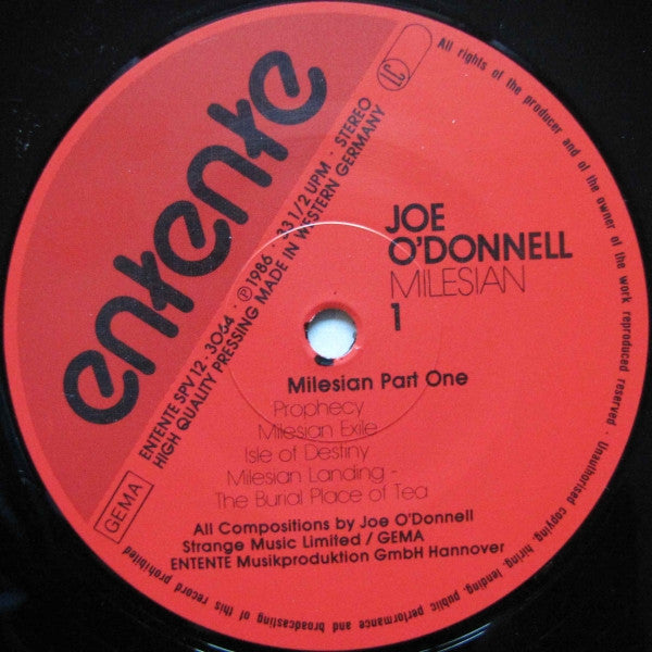 Joe O'Donnell : Milesian (LP, Album)