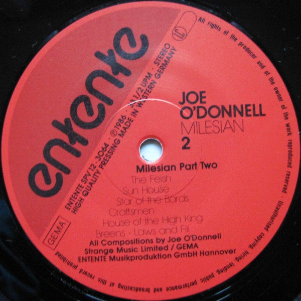 Joe O'Donnell : Milesian (LP, Album)