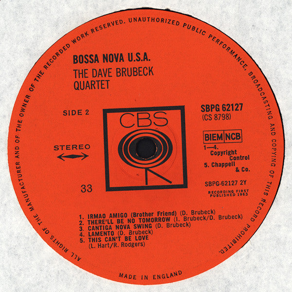 The Dave Brubeck Quartet : Bossa Nova U.S.A. (LP, Album)