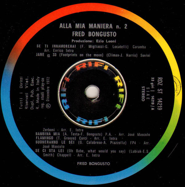 Fred Bongusto : Alla Mia Maniera N°2 (LP, Album, Gat)