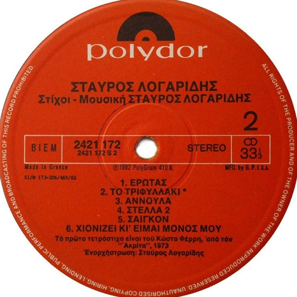 Σταύρος Λογαρίδης : Προσεχώς (LP, Album)