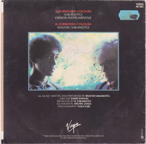 Ryuichi Sakamoto & David Sylvian : Forbidden Colours (7", Single, RE)