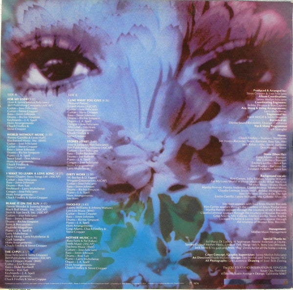 José Feliciano : For My Love… Mother Music (LP, Album)