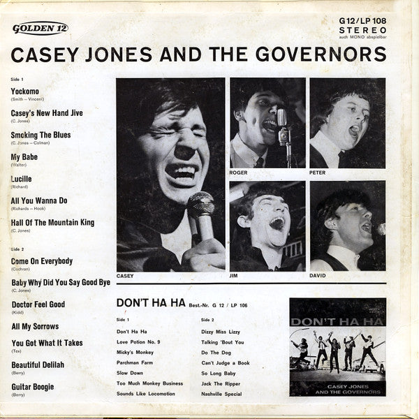 Casey Jones & The Governors : Casey Jones And The Governors (LP, Album)