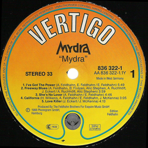Mydra : Mydra (LP, Album)