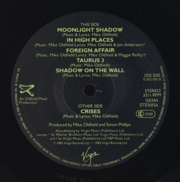 Mike Oldfield : Crises (LP, Album)